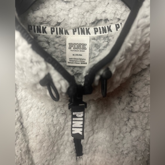 Victoria’s Secret PINK Frosted White Sherpa Quarter Zip Pullover - Picture 8 of 12